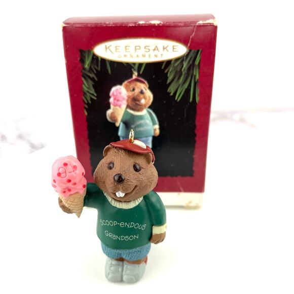 Vintage Hallmark Keepsake Grandson Christmas Ornament 1994 Scoopendous Grandson - Picture 1 of 11